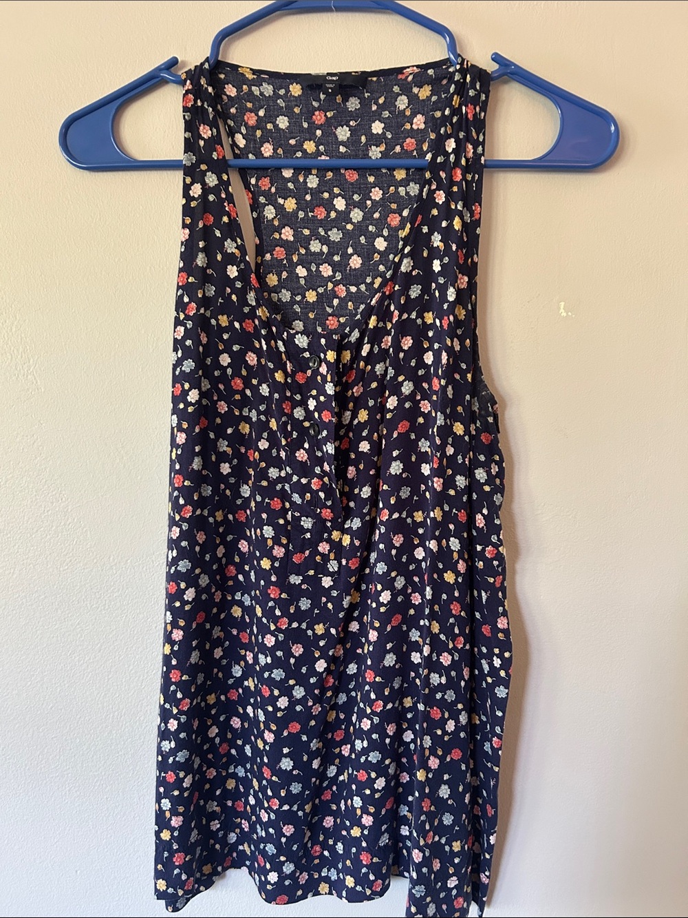 GAP Navy Floral Sleeveless V-Neck Camisole